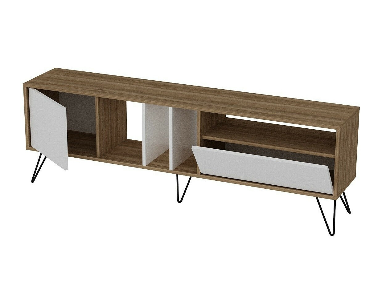 ТВ шкаф Kailua 1276 (Бял + Орех)