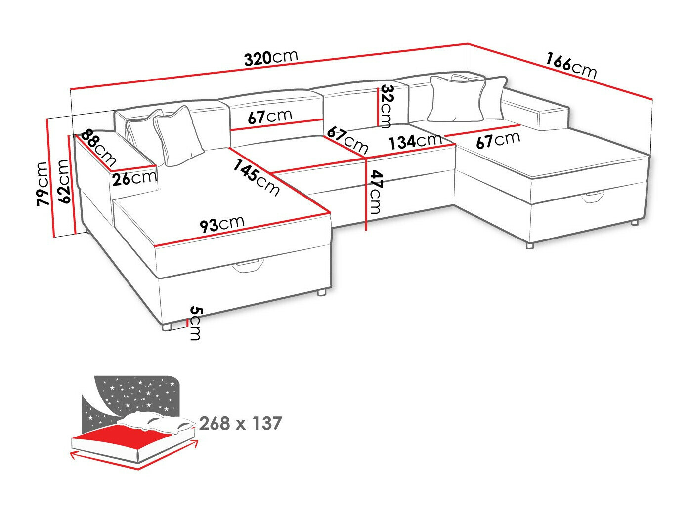 Ъглов диван Clovis 115 (Poso 100)