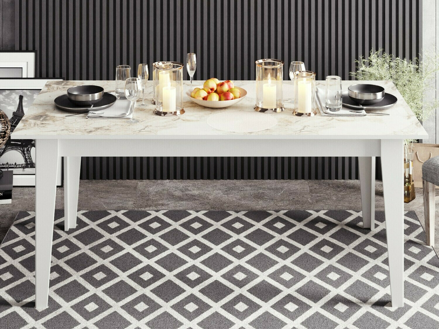 Маса Kailua 1346 (Сив + Бял)