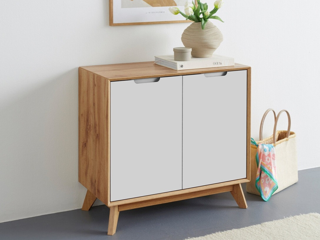 Шкаф Dorvou 101 (Бял + Дъб)