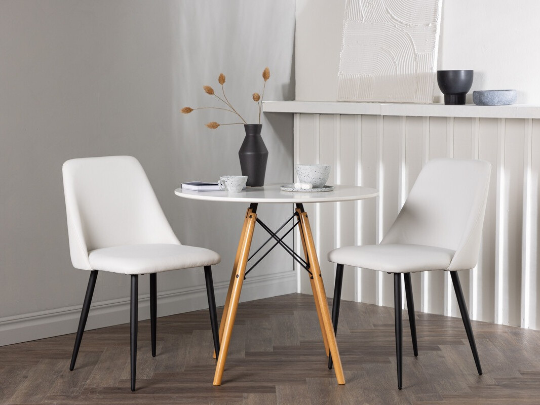 Маса и столове за трапезария Dallas 4245 (Бял + Черен)