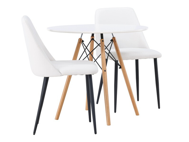 Маса и столове за трапезария Dallas 4245 (Бял + Черен)