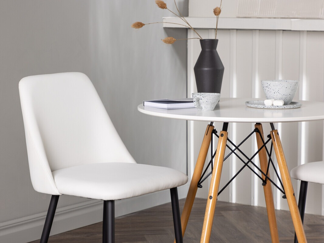 Маса и столове за трапезария Dallas 4245 (Бял + Черен)