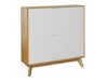 Шкаф за обувки Dorvou 106 (Бял + Дъб)