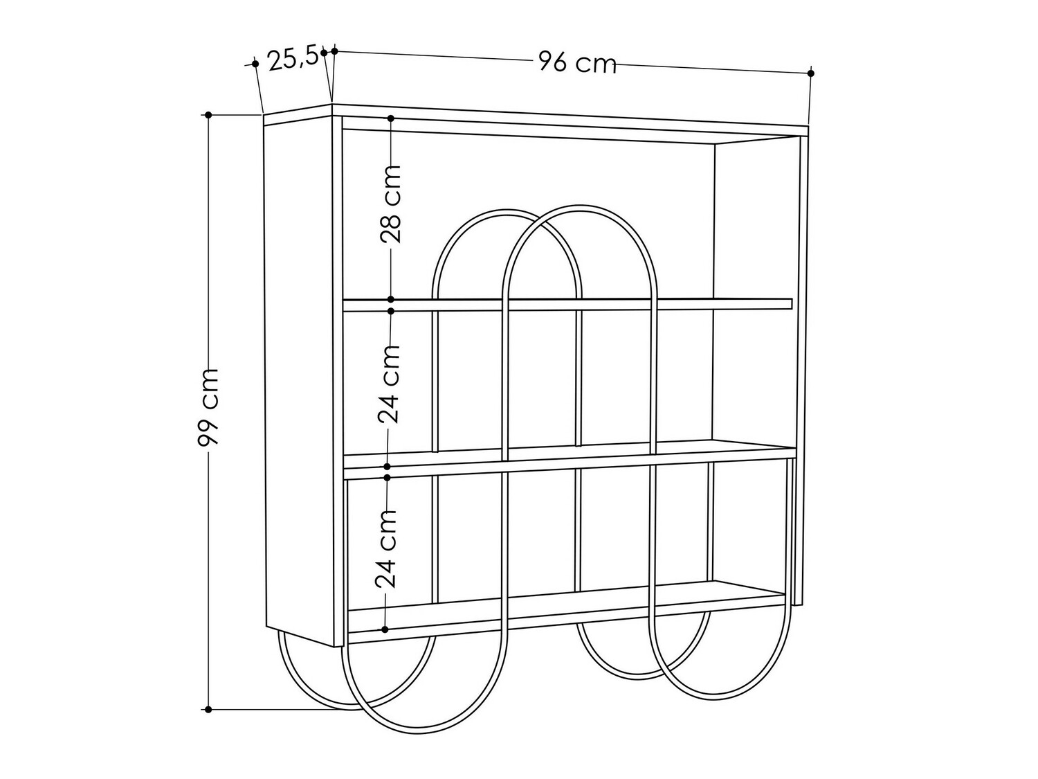 Етажерка Kailua 1387 (Бял)