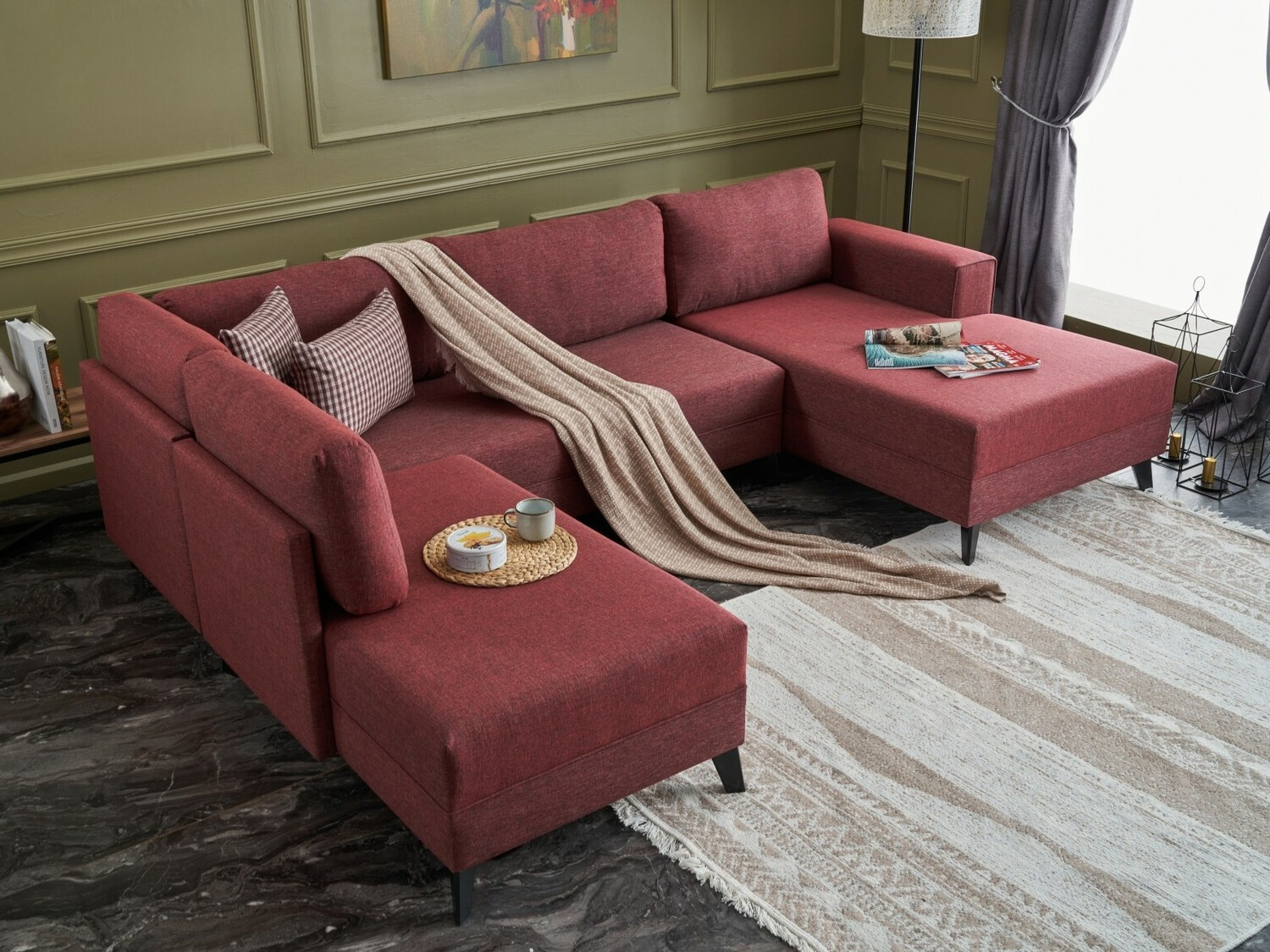 Ъглов диван Altadena 315 (Bordeaux)