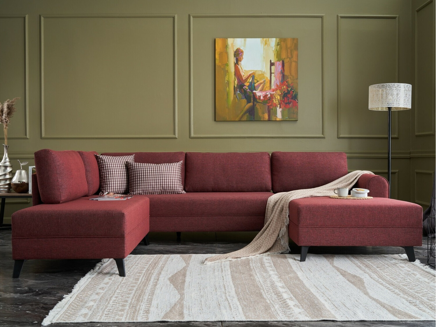 Ъглов диван Altadena 316 (Bordeaux)