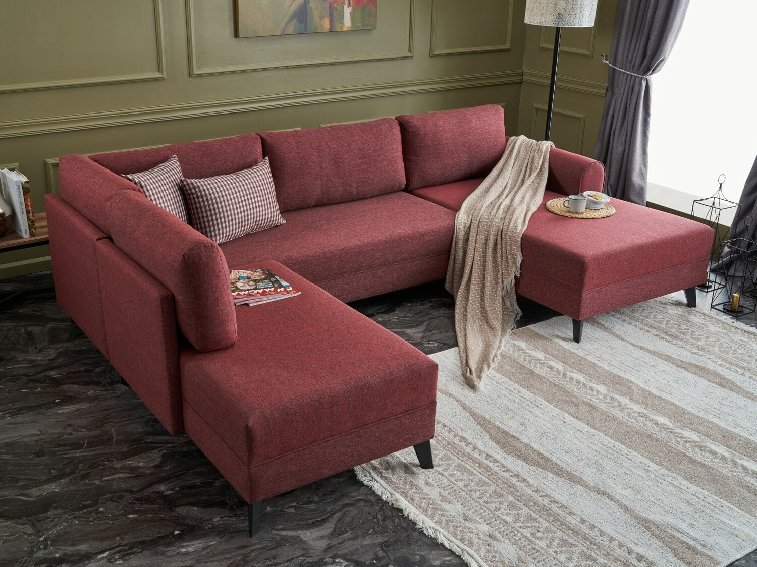 Ъглов диван Altadena 316 (Bordeaux)