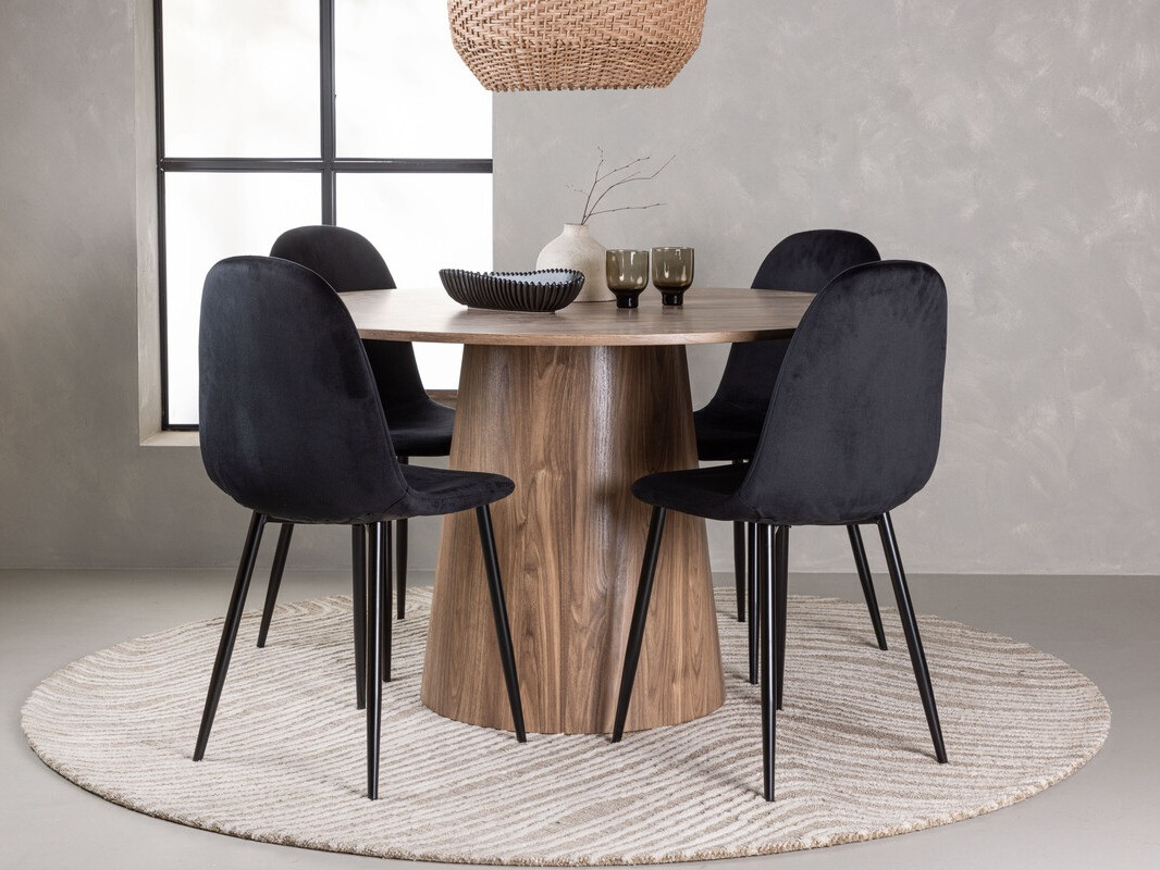 Маса и столове за трапезария Dallas 4246 (Кафяв)