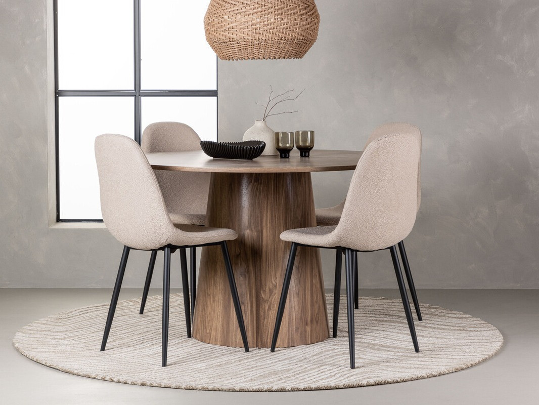 Маса и столове за трапезария Dallas 4247 (Кафяв)