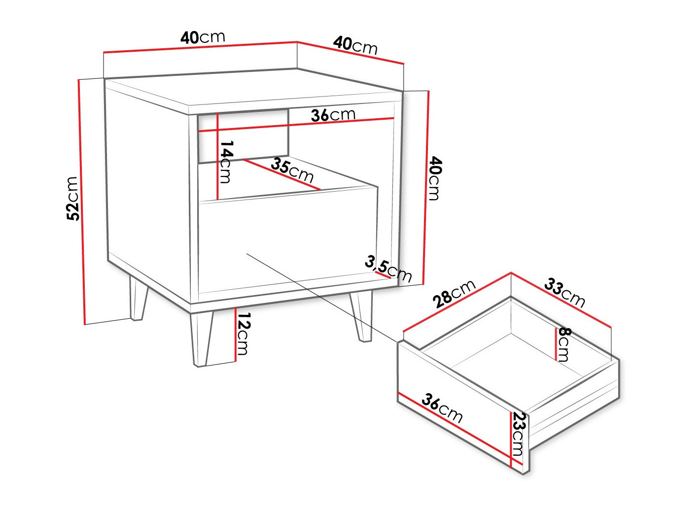 Нощно шкафче Comfivo Romtori