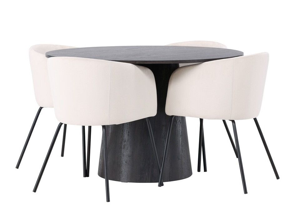 Маса и столове за трапезария Dallas 4249 (Тъмнокафяв)