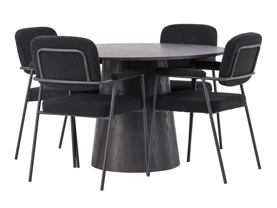 Маса и столове за трапезария Dallas 4250 (Тъмнокафяв)