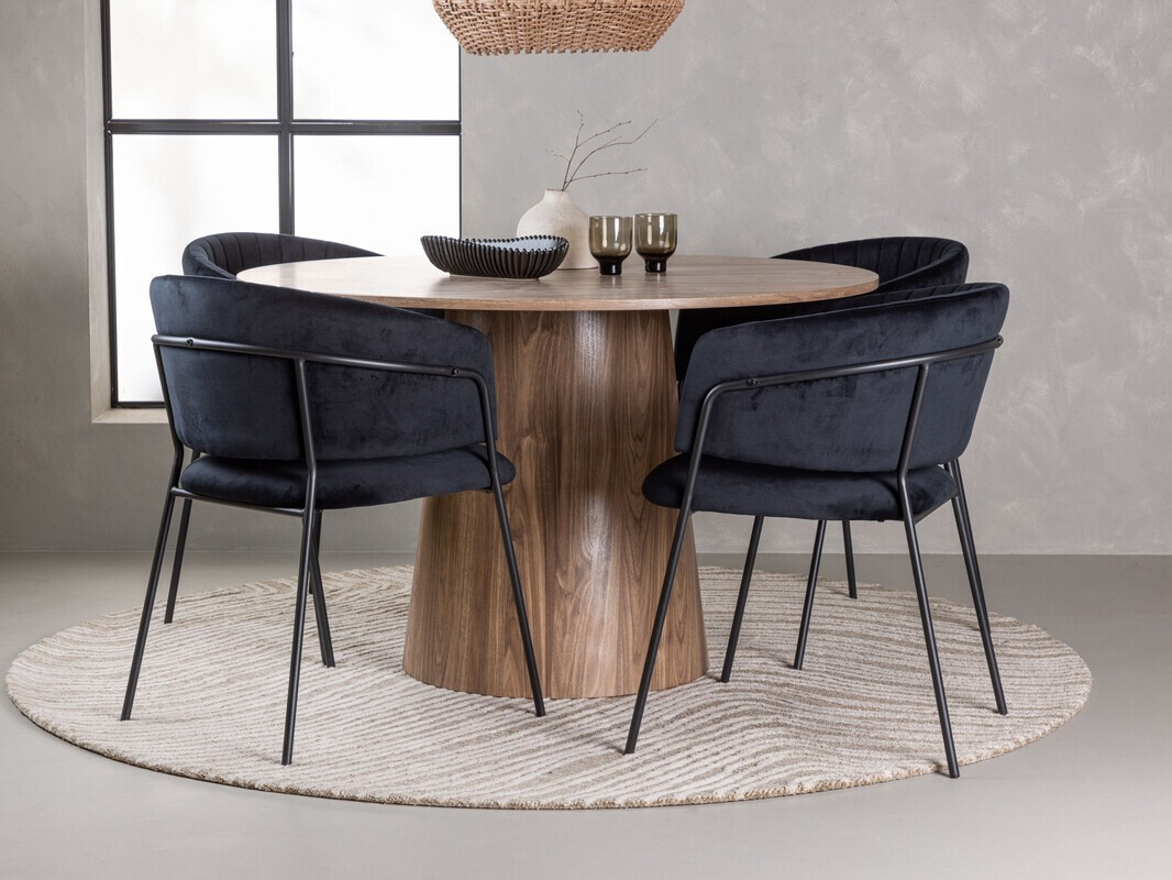 Маса и столове за трапезария Dallas 4254 (Кафяв)