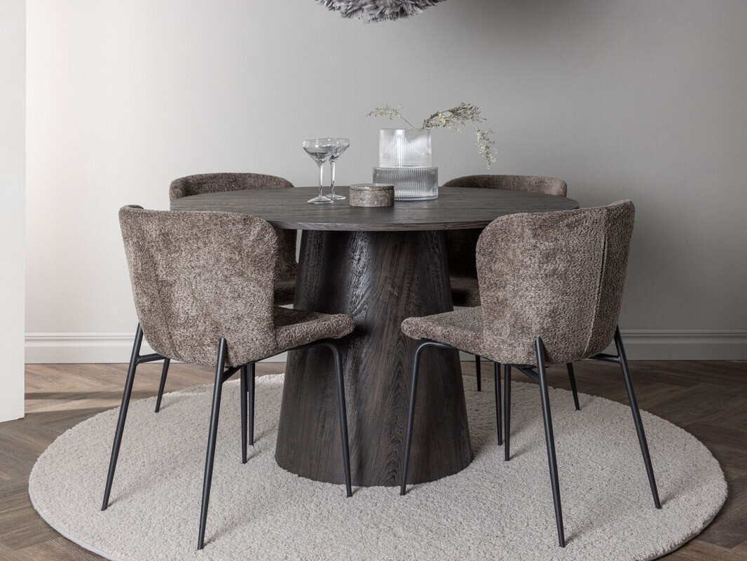 Маса и столове за трапезария Dallas 4257 (Тъмнокафяв)