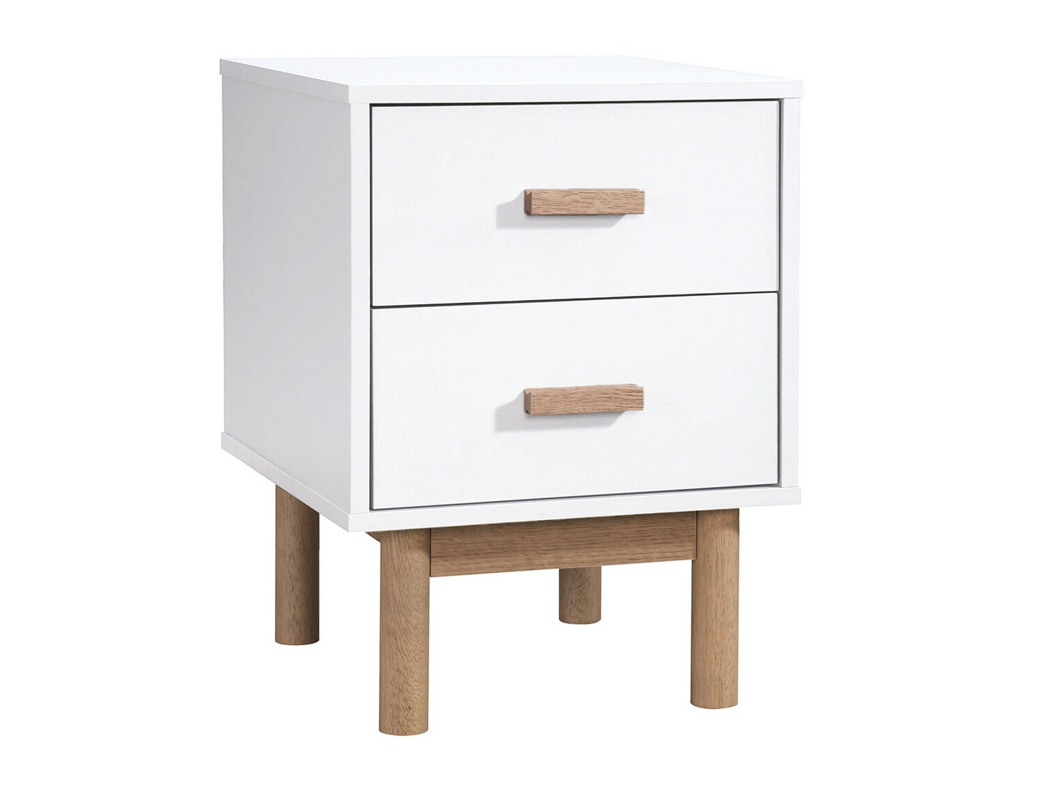 Нощно шкафче Nolcalu 102 (Бял + Дъб)