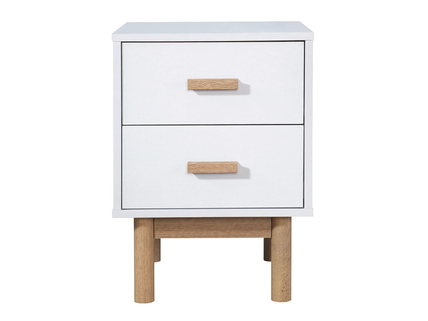 Нощно шкафче Nolcalu 102 (Бял + Дъб)