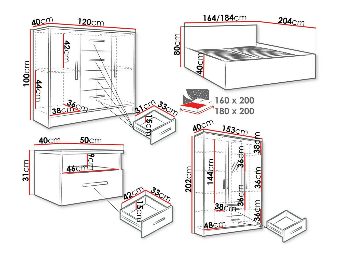 Комплект за спалня Comfivo Pastor