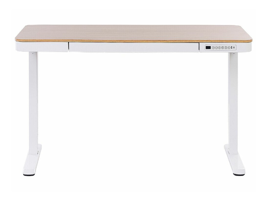 Офис бюро с регулируема височина Berwyn 224 (Бял + Ярък дърво)