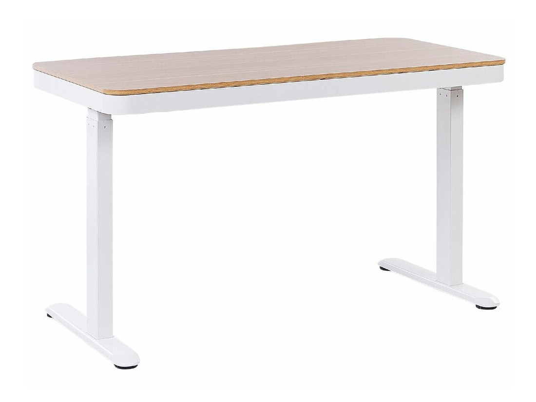 Офис бюро с регулируема височина Berwyn 224 (Бял + Ярък дърво)