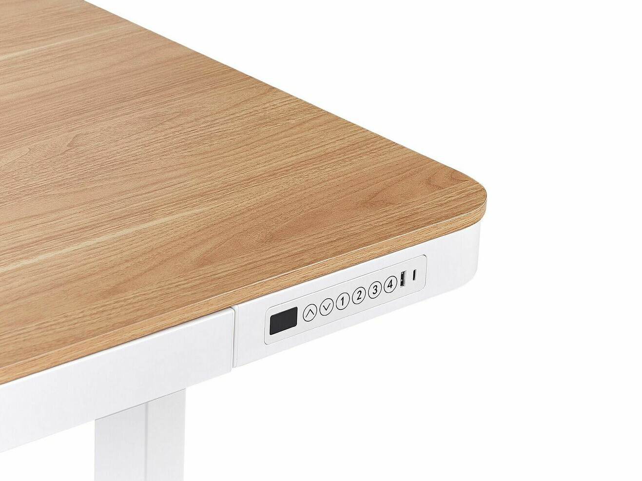 Офис бюро с регулируема височина Berwyn 224 (Бял + Ярък дърво)