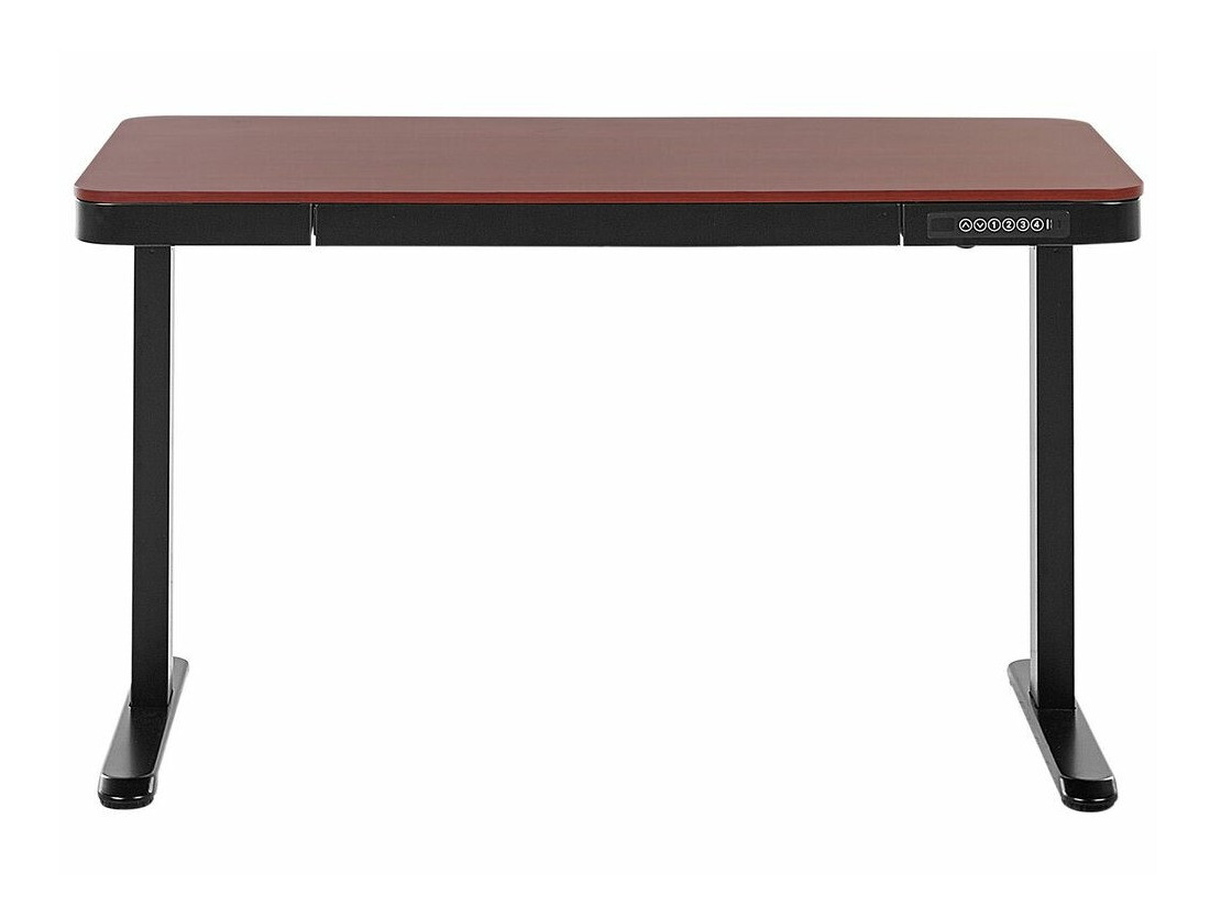 Офис бюро с регулируема височина Berwyn 224 (Черен + Тъмно дърво)