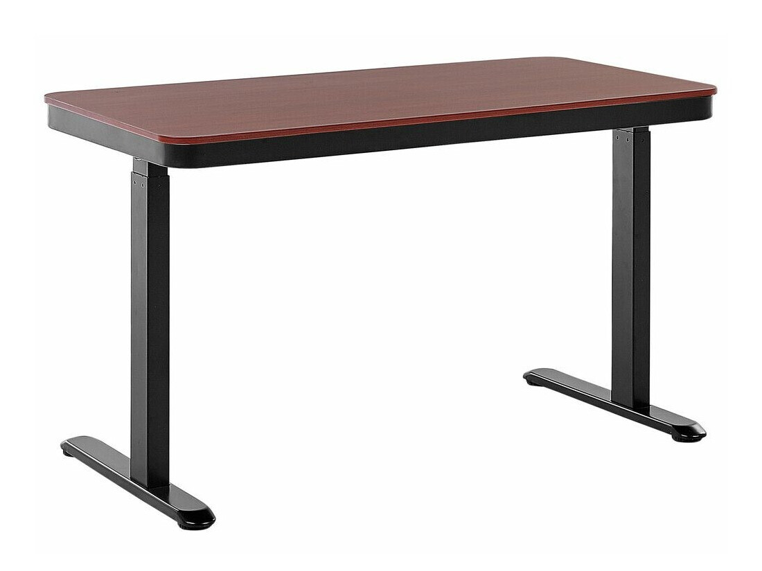 Офис бюро с регулируема височина Berwyn 224 (Черен + Тъмно дърво)