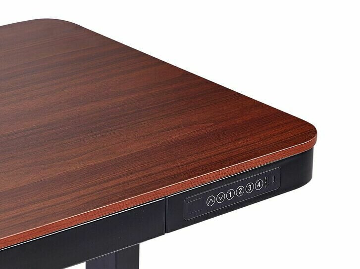 Офис бюро с регулируема височина Berwyn 224 (Черен + Тъмно дърво)