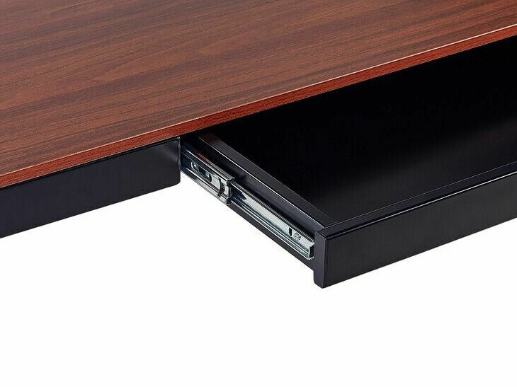 Офис бюро с регулируема височина Berwyn 224 (Черен + Тъмно дърво)