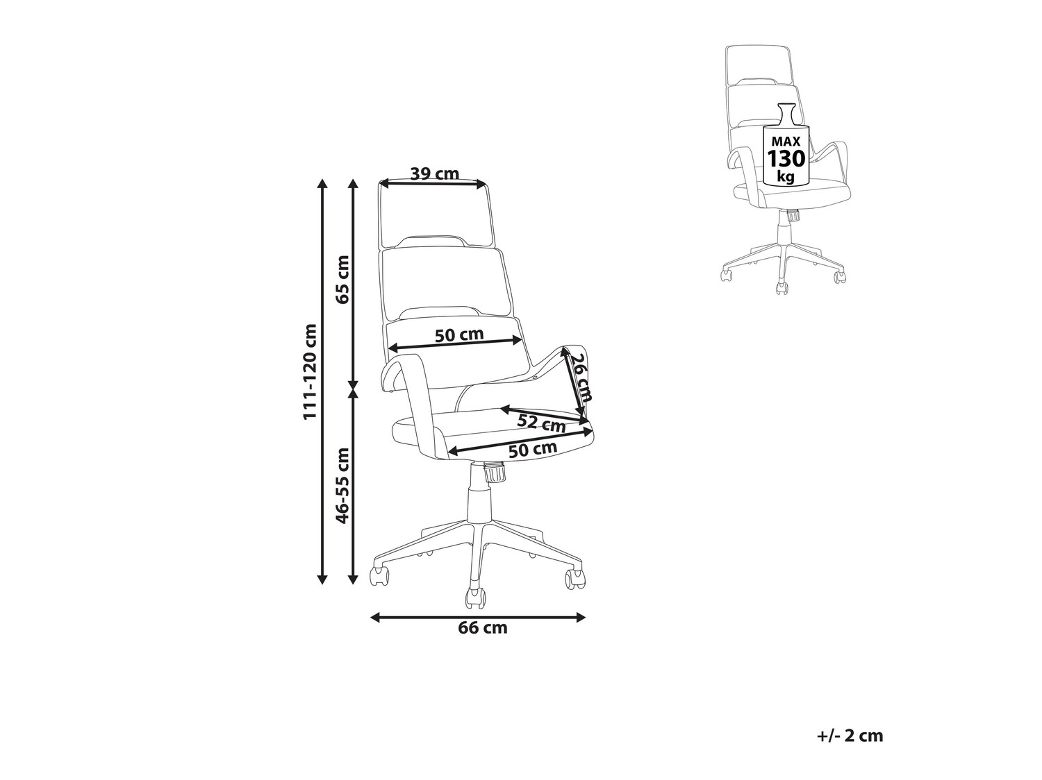 Офис стол Berwyn 221 (Бял + Сив)