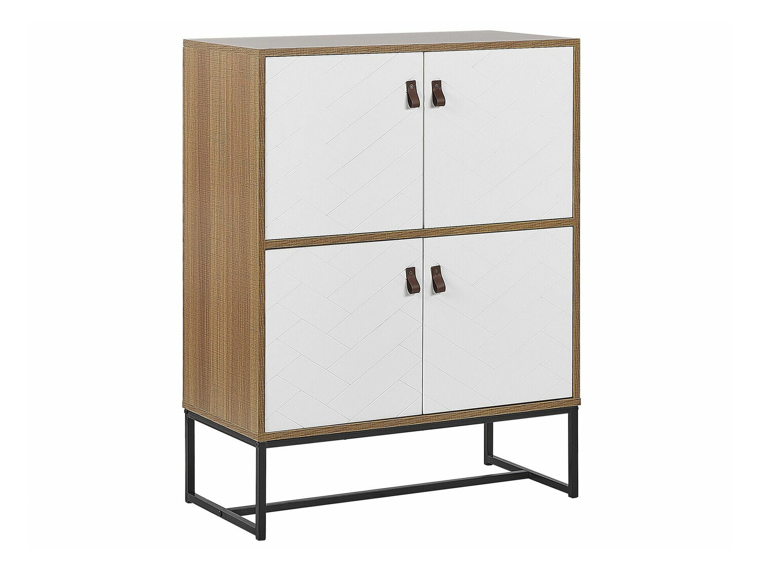 Шкаф Fiotivu 100 (Бял + Черен + Ярък дърво)