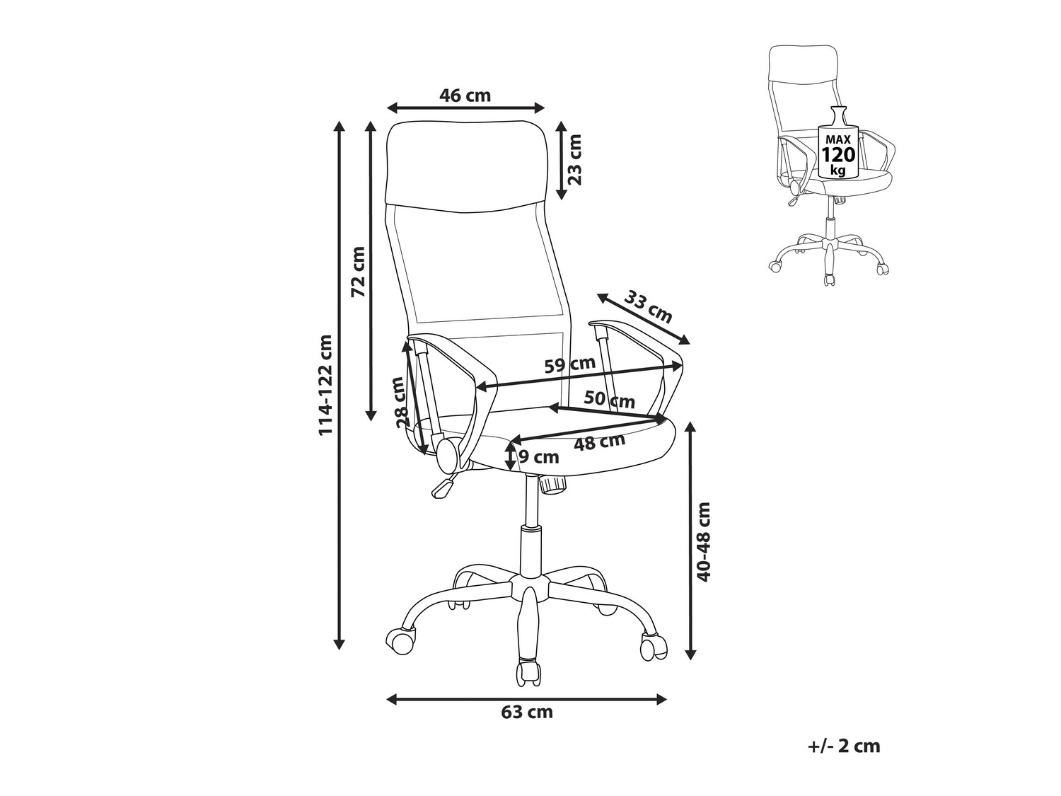Офис стол Berwyn 267 (Черен)