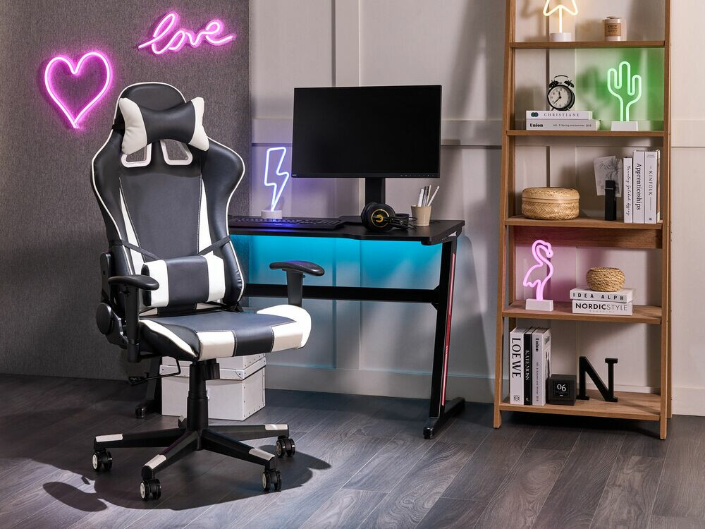 Геймърски стол Berwyn 308 (Бял + Черен)