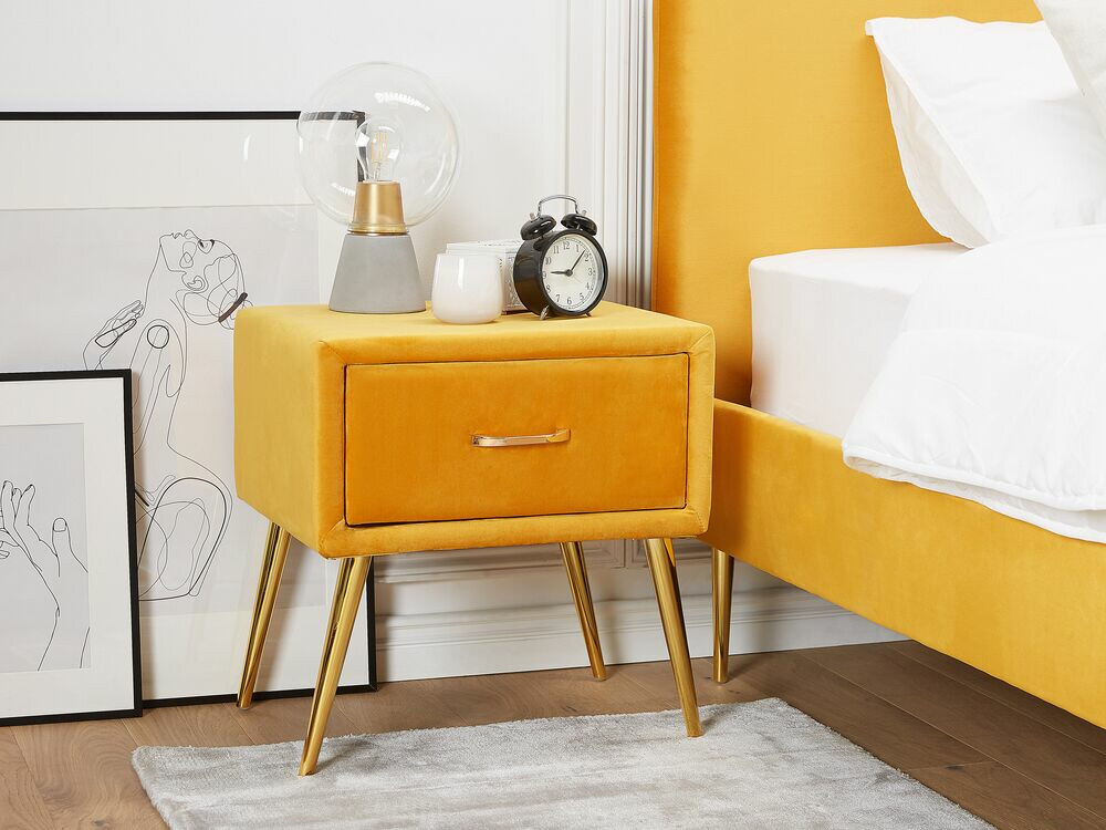 Нощно шкафче Berwyn 325 (Жълт + Златно)