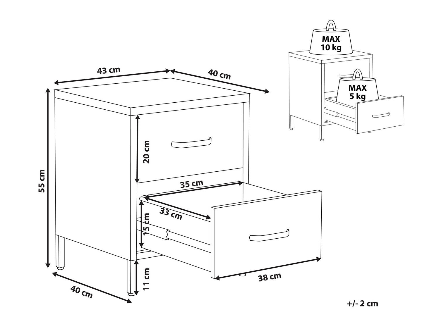 Нощно шкафче Berwyn 330 (Роза)