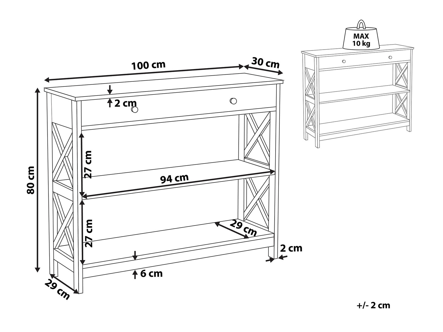 Конзолна маса Berwyn 389 (Черен)