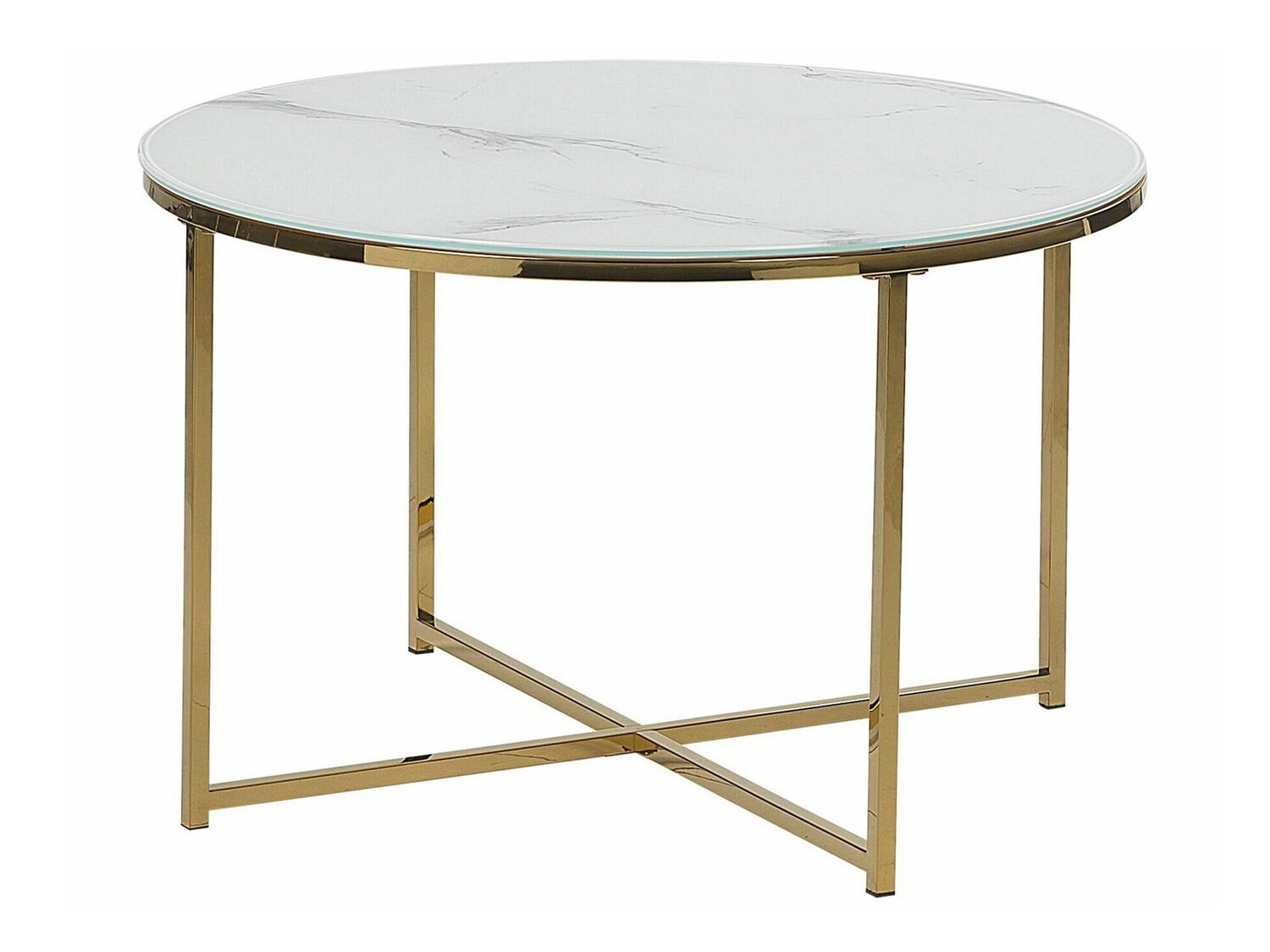 Масичка за кафе Berwyn 392 (Бял мрамор + Златно)