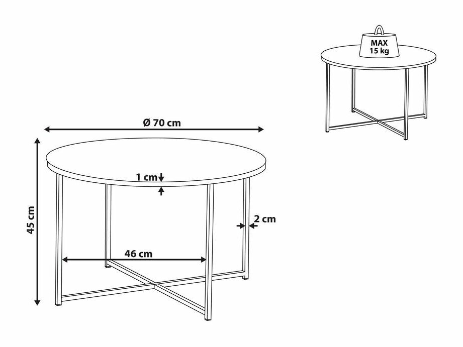 Масичка за кафе Berwyn 392 (Бял мрамор + Златно)