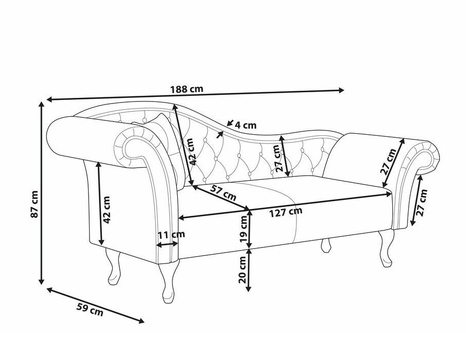 Кушетка Berwyn 420 (Тъмно зелено)
