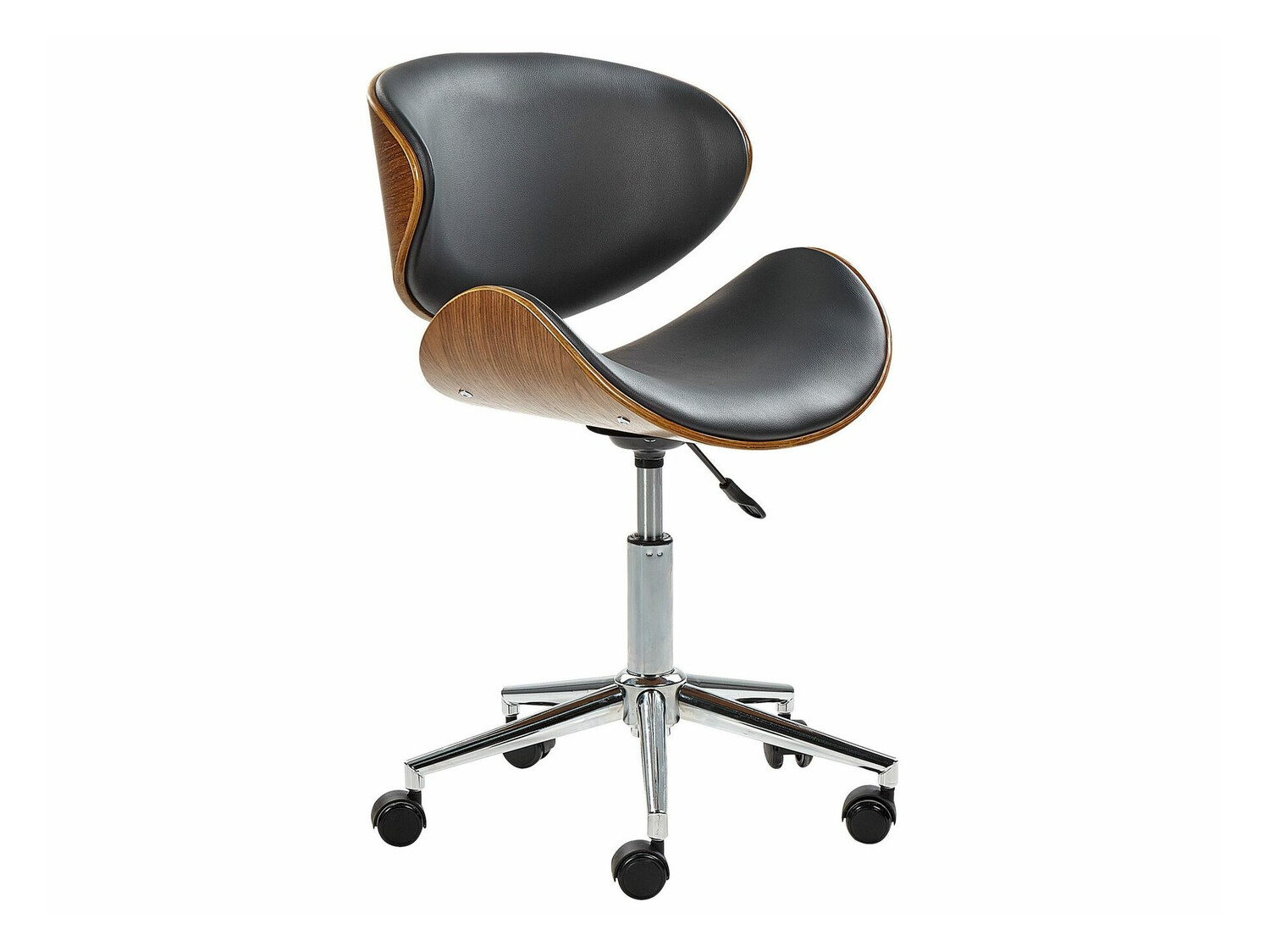 Офис стол Berwyn 409 (Черен + Тъмно дърво)