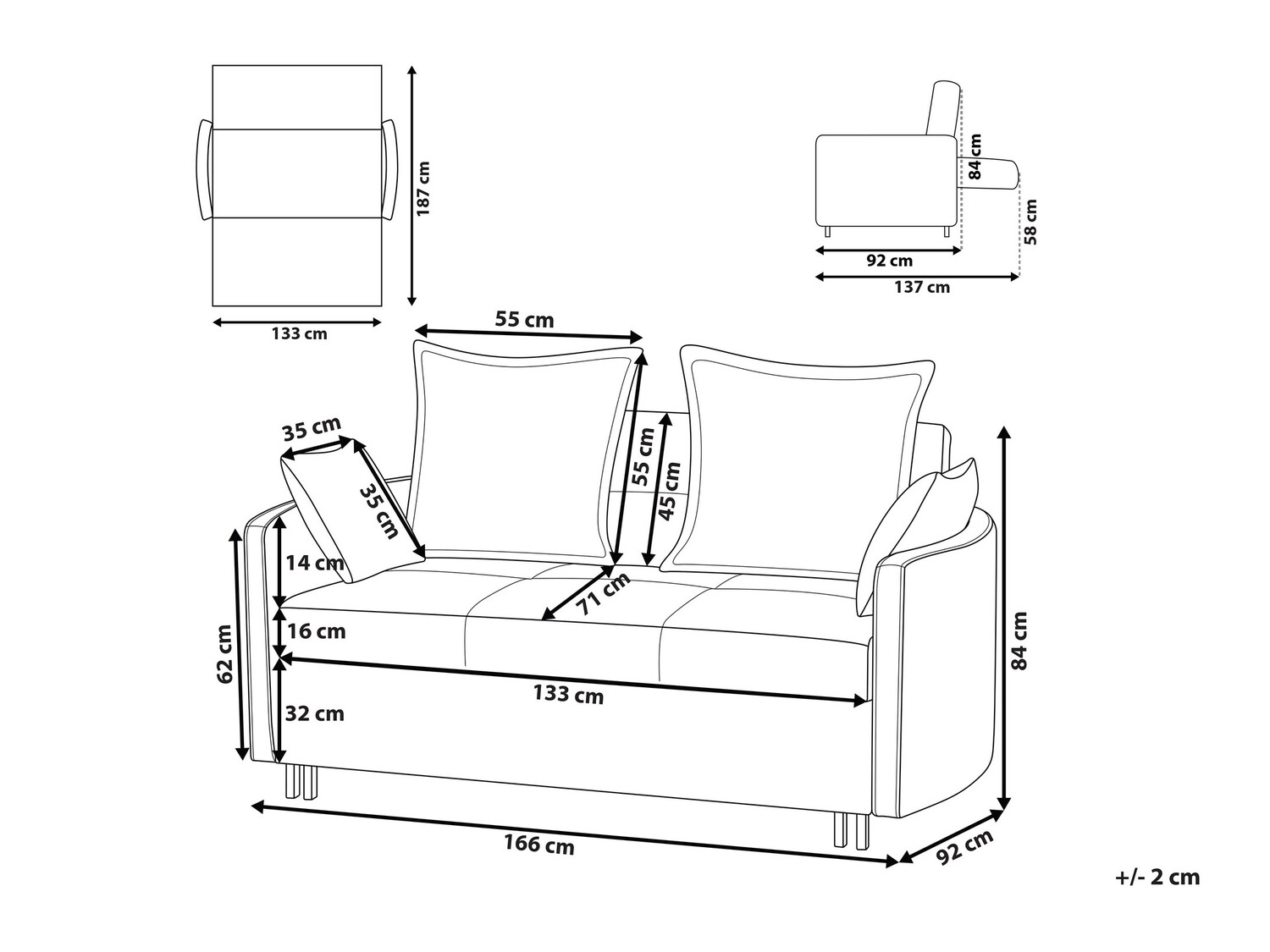 Разтегателен диван Berwyn 425 (Бежов)
