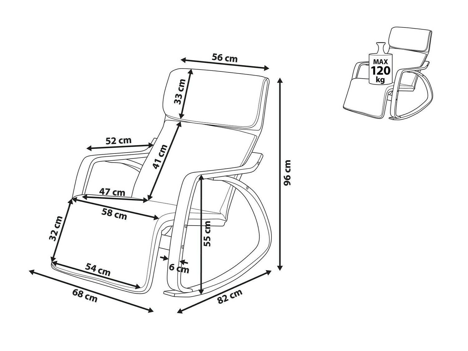 Люлеещ се стол Berwyn 463 (Бежов + Ярък дърво)