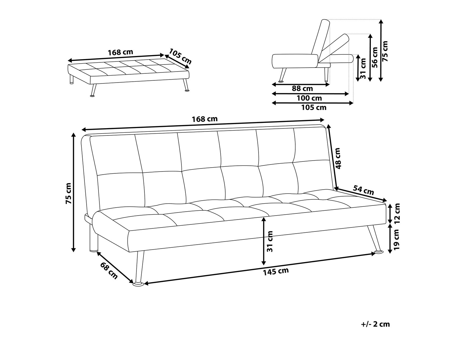 Разтегателен диван Berwyn 477 (Бежов)