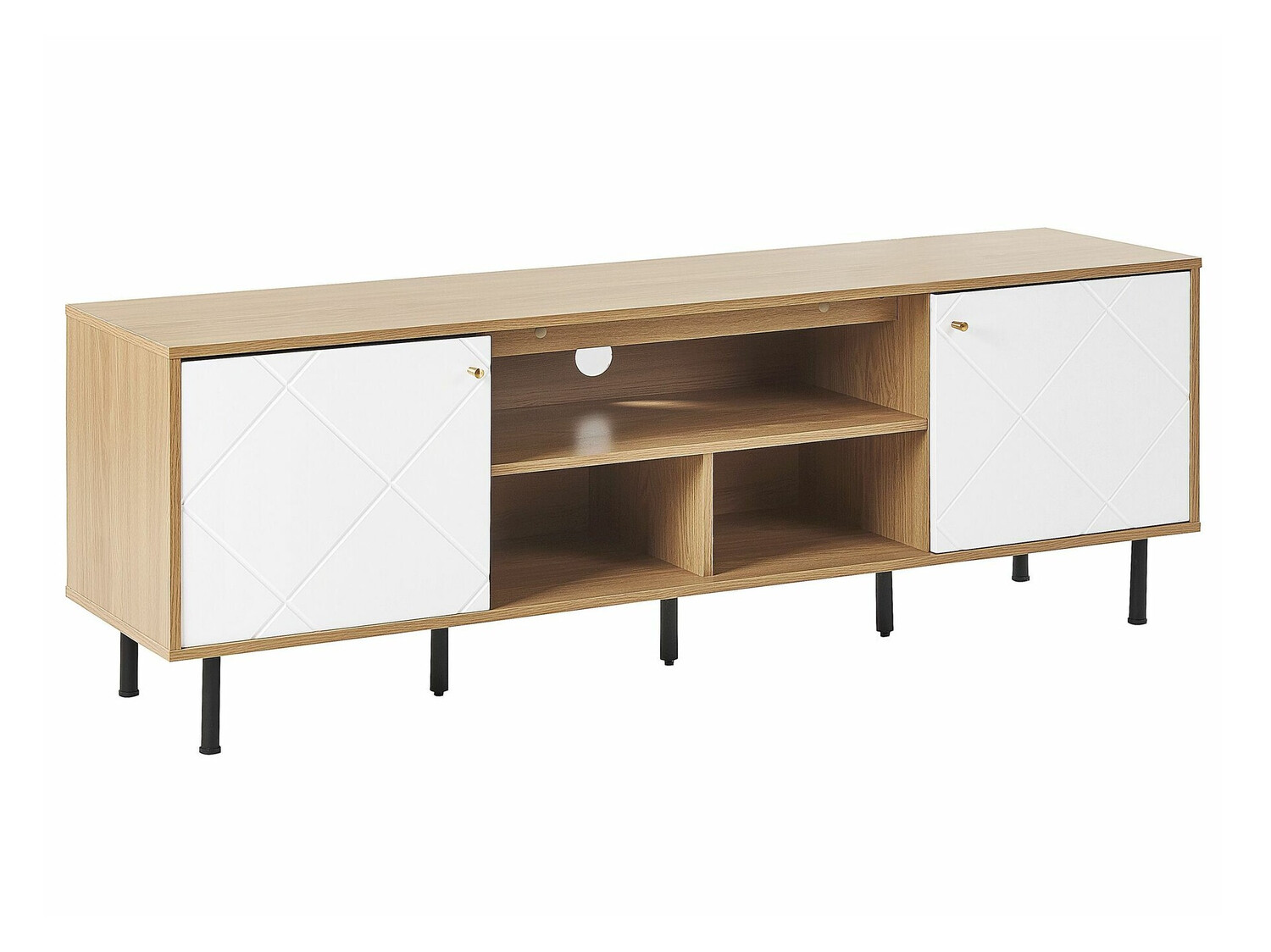 ТВ шкаф Berwyn 490 (Ярък дърво + Бял)