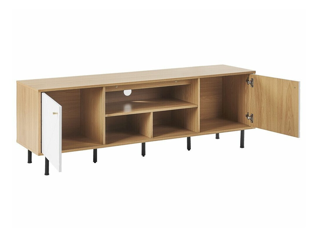 ТВ шкаф Berwyn 490 (Ярък дърво + Бял)