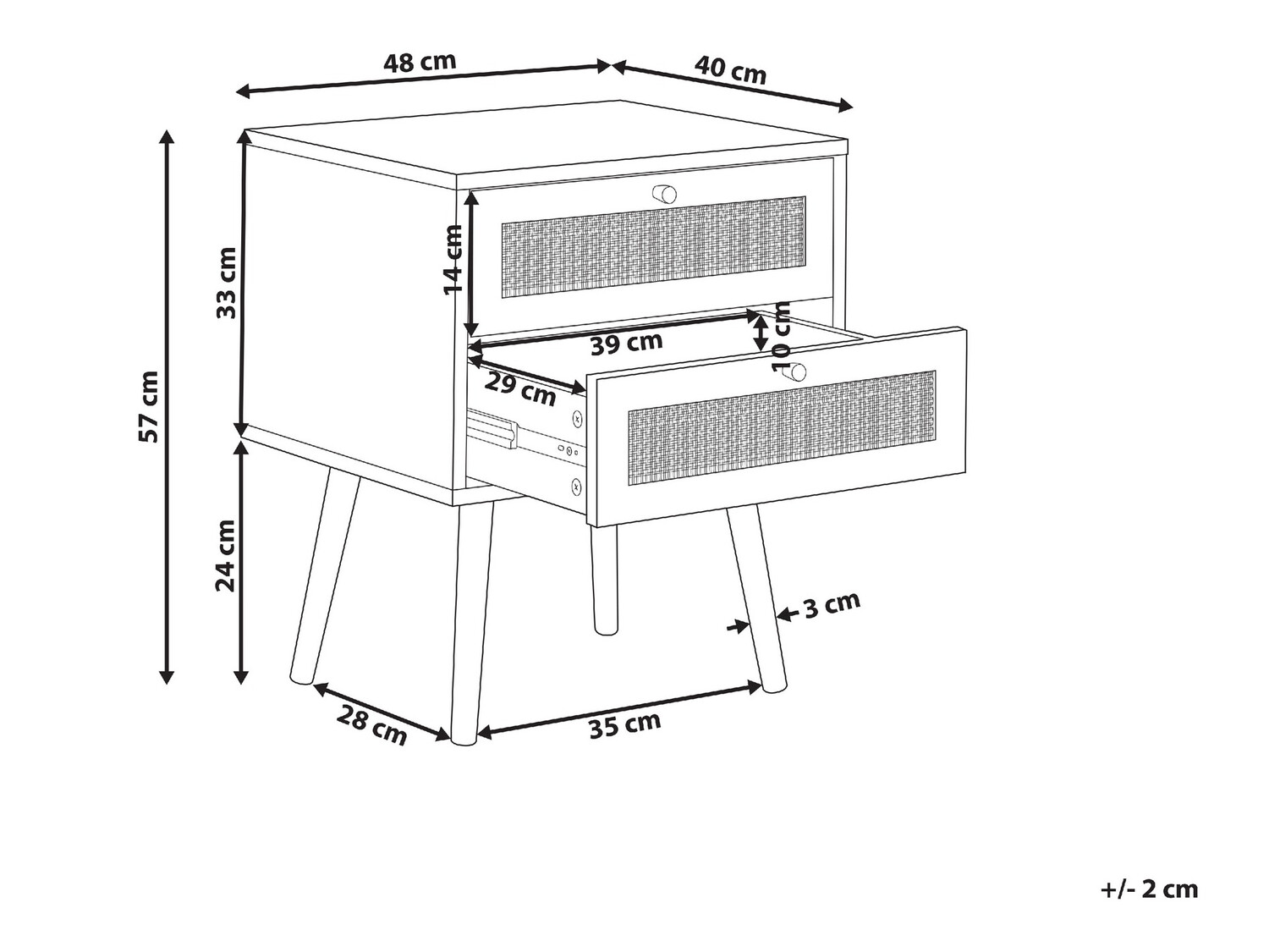 Нощно шкафче Velevaro 100