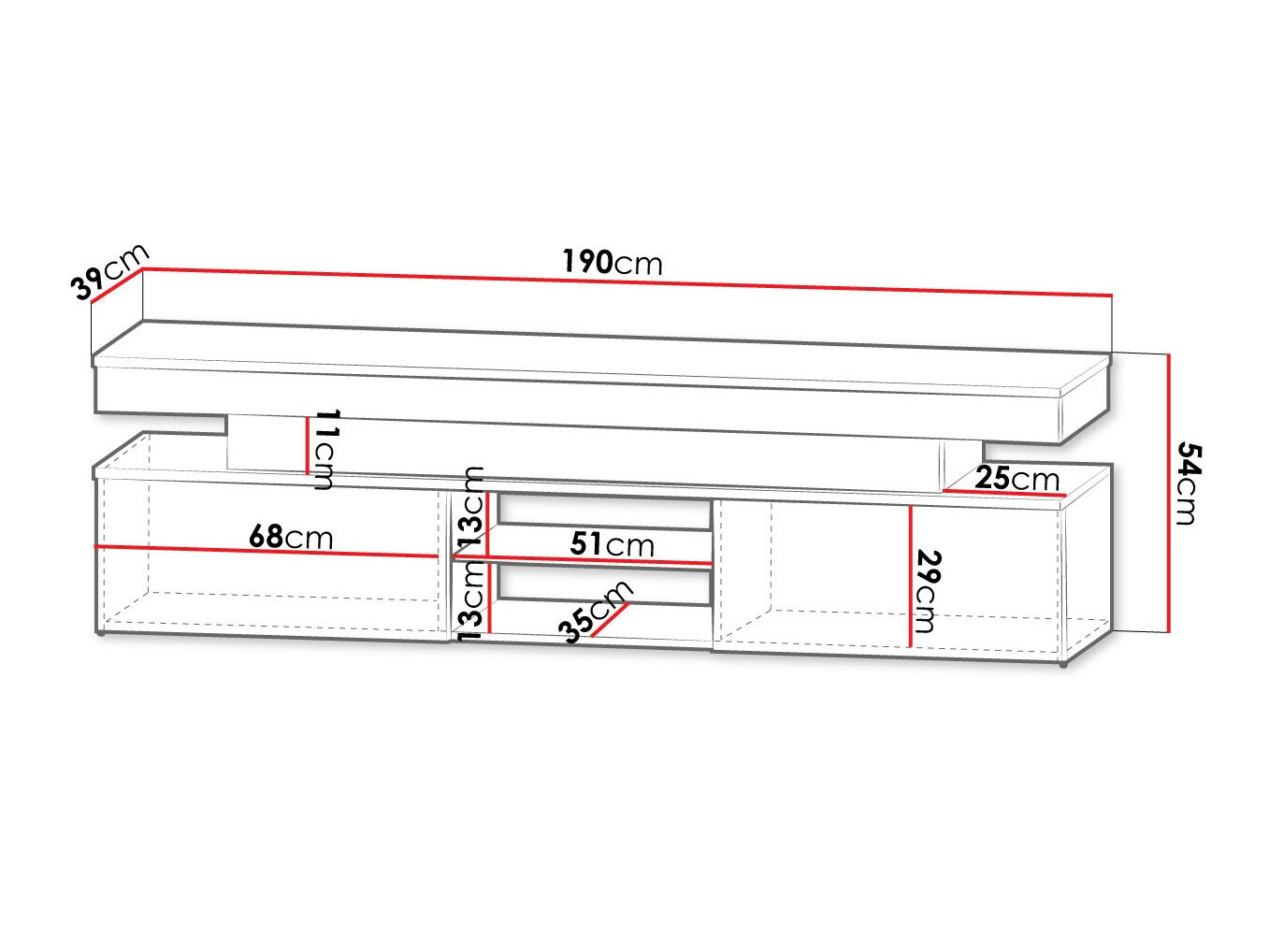 ТВ шкаф Monfero (Черен + Черен гланц)