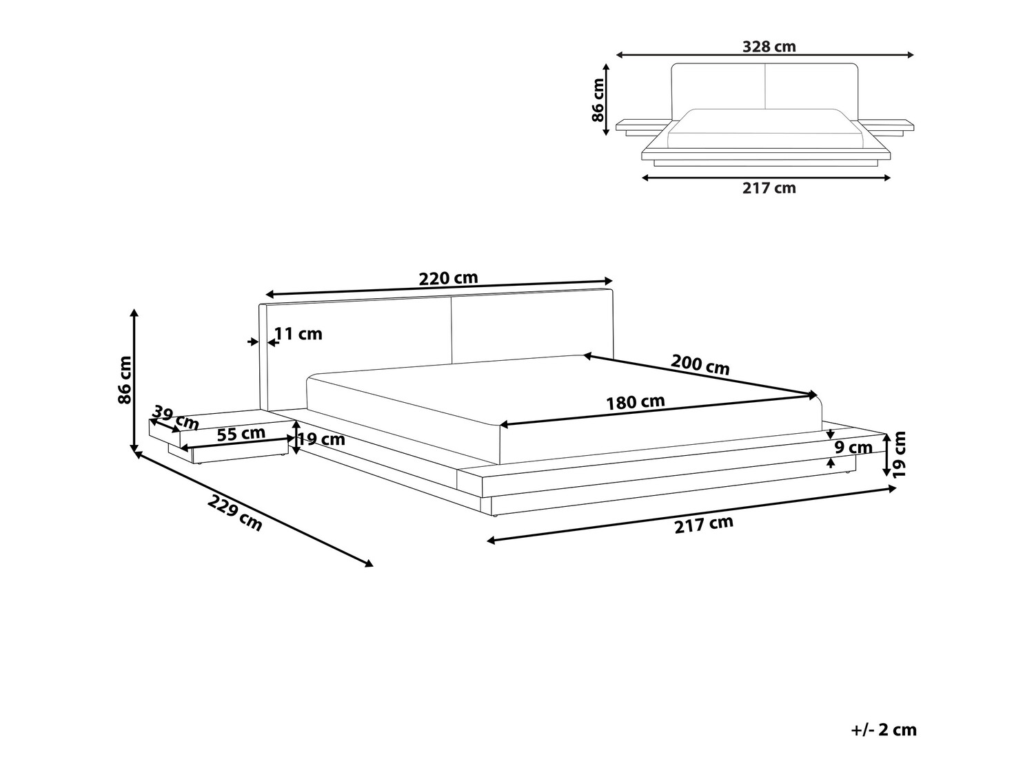 Легло Berwyn 541 (Тъмно дърво) С нощни шкафчета