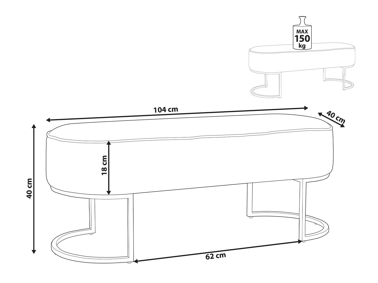 Тапицирана пейка Berwyn 535 (Бежов)