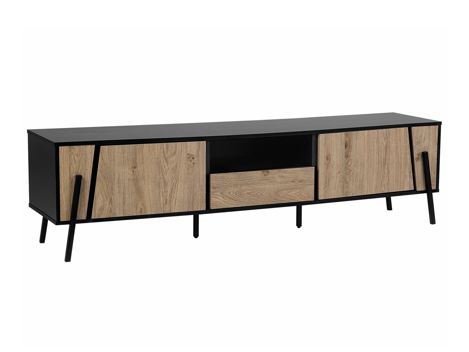 ТВ шкаф Berwyn 544 (Тъмно дърво + Черен)